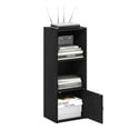 thumbnail image 2 of Furinno LUDER Book Shelf, 3-Tier Modern Bookshelf, Bookcase with 1 Door Storage Cabinet, 9.3 x 12 x 31.5, for Living Room, Bedroom, Home Office, Darkwood, 2 of 5