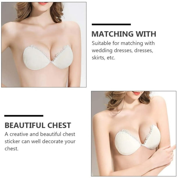 Boob Pasties Nipple Cover Wedding Bra Boob Sticker Thickened Bosom Chest  Stickers Lace Underwear Chest Decal B- cup 