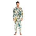 thumbnail image 3 of 1 Piece Adult Onesie Pajamas Cozy & Loose-Fit Sleepsuit Loungewear with Pockets Colorful Turtles and Birds Pattern X-Small, 3 of 7