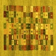 thumbnail image 1 of Ahgly Company Machine Washable Indoor Square Abstract Yellow Contemporary Area Rugs, 4' Square, 1 of 4