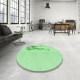 thumbnail image 4 of Ahgly Company Machine Washable Indoor Round Transitional Green Area Rugs, 6' Round, 4 of 7