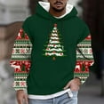 thumbnail image 2 of Cavosen Christmas Mens Zip up Hoodie Big and Tall Long Sleeve Loose Hoodie Christmas Tree Graphic Stretch Drawstring Sweatshirt Casual Tops, 2 of 5