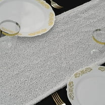 Efavormart White Sequin Premium Table Runners For Weddings Birthday Parties Banquets Decor Fit Rectangle and Round Table 108x12"
