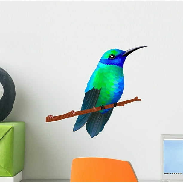 Hummingbird White Wall Decal by Wallmonkeys Peel and Stick Graphic (12