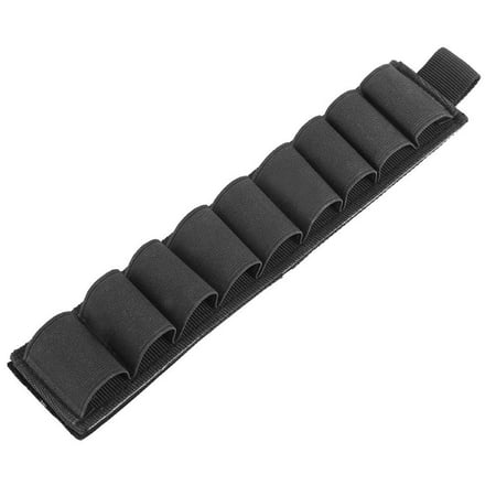 WALFRONT 4 Colors Nylon 9 Rounds Shell Shotgun Buttstock Ammo Carrier Holder With Adhesive Backing Strip, bullet carrier, cartridge
