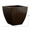 thumbnail image 2 of Nearly Natural 14" x 14" x 13.5" Rectangle Brown Metal Plant Planter, 2 of 3