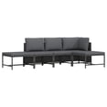 thumbnail image 1 of vidaXL 5 Piece Garden Sofa Set with Cushions Grey Poly Rattan, 1 of 5