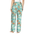 thumbnail image 3 of Naloa Cute Sloth on Floral Tree Print Women’s Ultra-Soft Comfy Pajama Lounge Pants with Pockets & Drawstring, 3 of 8