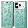 thumbnail image 1 of Funda Cartera FOXDOCK para iPhone 17 Pro , Flip PU con Relieve de Gatos y Perros, Tarjetero y Soporte, 1 of 6