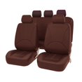 thumbnail image 2 of Luzkey Fundas de asiento de coche de piel sintética, lavables, fundas para asientos delanteros y traseros, protector impermeable clásico para vehículos, SUV, accesorios para coche, color negro, 2 of 6