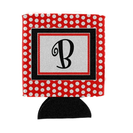 

Carolines Treasures CJ1012-BCC Letter B Initial - Red Black Polka Dots Can or Bottle Hugger Can Hugger multicolor