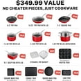 thumbnail image 2 of Granitestone True 20 Pc Pots and Pans Set Non Stick Cookware Set with Square Pan/Bakeware Set, Non Toxic Pot and Pan Set, Oven/Dishwasher Safe, Non stick Pots and Pan Set, No Cheater Pieces, Red, 2 of 7