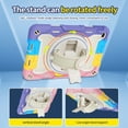 thumbnail image 4 of XYX 3in1 Rotating Stand Case for iPad 9th 8th 7th Gen 10.2 inch 2021 2020 2019 with Hand/Shoulder Strap, Shockproof Rugged, Colorful Pink, 4 of 7