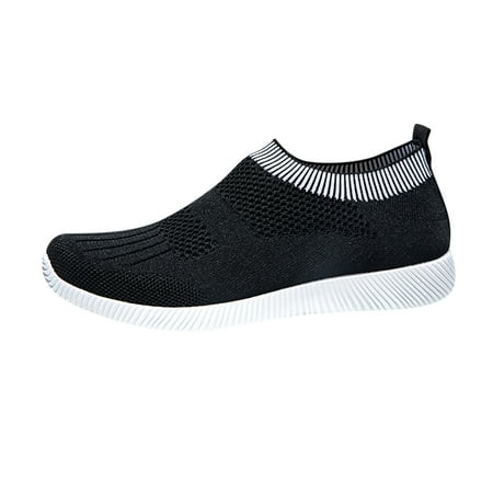 

iOPQO Women s sneakers Summer Sock Sport Style Fly Weave Lazy Women s Single Shoes Socks Sports Wind Flying Black 37