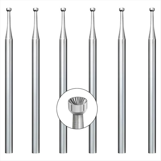 6 Piezas de Fresas de Copa Redondas de 1,6 mm - Brocas Redondas de Alambre de Vástago de 3/32 Pulgadas Fresas de Joyería para Fabricación de Lapidarios