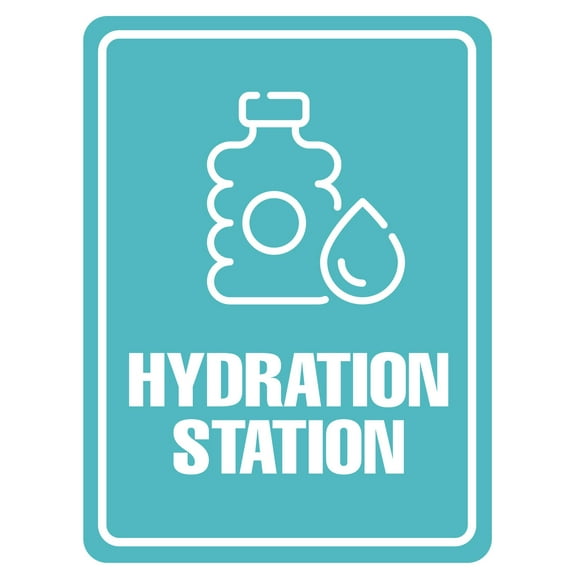 Portrait Round Plus Hydration Station Wall or Door Sign | Business & Public Signage - Small