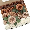 thumbnail image 3 of Opvise Artificial Flowers with Flexible Wire Stems for DIY Wedding Bouquets, Centerpieces, Home Decor - Realistic PE Foam Roses, 25cm Stems, Vibrant Colors & Green Leaves, 3 of 8