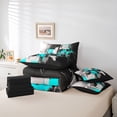 thumbnail image 6 of Homewish Blue Abstract 7-Piece Twin Bedding,Contemporary Art Bedding Comforter Set,Black Reversible, 6 of 8