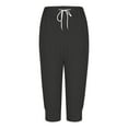 thumbnail image 7 of Lmnyox Women's Soft Capris Elastic High Waist Drawstring Capri Pants with Pocket Summer Casual Running Pants, 7 of 7