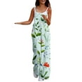 thumbnail image 2 of Roncen Women's Floral Print Jumpsuit - Sleeveless Straps High Waist Wide Leg Romper with Pockets, 2 of 5
