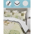 thumbnail image 3 of Twin XL Quilt Bedding Set, Spring Floral Reversible Summer Quilt 3 Pieces, Yellow Flowers Botanical Patchwork Grid Bohemia Lightweight Bedspreads Coverlets with 2 Pillow Shams for All Seasons, 3 of 5