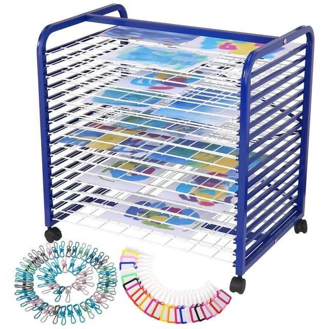 Art Drying Rack for Classroom, Functional & Mobile Paint Drying Rack with Removable Shelves, Mobile Art Storage Organizer for Classroom, Studio, Craft Room, Desktop