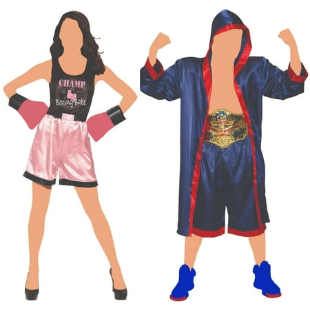 Couples Matching Boxing Champions Costumes, One