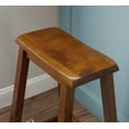 thumbnail image 5 of Linon Beamon 29" Sturdy Wood Backless Saddle Seat Bar Stool in Honey Brown, 5 of 14