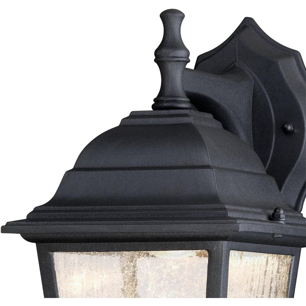Westinghouse 1-Light Dimmable LED Outdoor Wall Fixture, Black Finish with Clear Seeded Glass