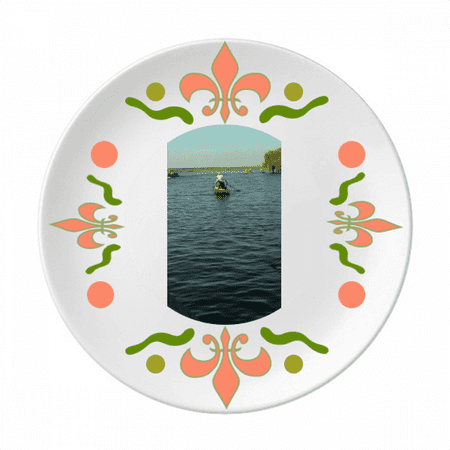 

Fisherman Lake Art Deco Fashion Flower Ceramics Plate Tableware Dinner Dish