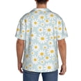 thumbnail image 5 of Haiem Daisies Flowers Men's Casual Shirts Short Sleeve Button Down Shirts Fashion Textured Summer Beach Shirt-Medium, 5 of 7