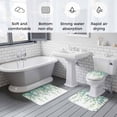 thumbnail image 6 of Summer Leaf Bathroom Rugs Set Gradient Green Eucalyptus Leaf Watercolor Plant Non Slip Absorbent Soft Bath Mats 3 Piece Set with Bathroom Rug, U-Shaped Floor Mat, Toilet Seat Cover Small Size, 6 of 9