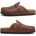 thumbnail image 5 of Comwarm Vegan Leather Clogs for Womens Mens, Cork Footbed Potato Slip On Shoes for Women with Arch Support, Habana, 5 of 6