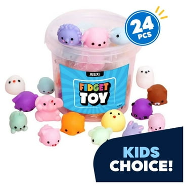 Squishy Fidget Toy Random 24pcs, Squishes Party Favors for Kids Mochi Squish Toy Moji, Mini Kawaii Mochi Stress Reliever Game for Christmas Stocking Stuffers fillers Easter Basket Top Stocking Stuffer