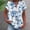 *Blue, variant on ClodeEU Women's Linen Printed V Neck Short Sleeve Top ,Casual Button Blouse for Home Wear Brown^,Womens Plus XXL