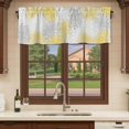 thumbnail image 6 of Yellow White Curtain Valances for Windows, Kitchen Valance Window Treatments Panel 2 Pack, Abstract Grey Chrysanthemum Flower Floral Rod Pocket Short Curtains for Bathroom Bedroom 42 x 12 Inch, 6 of 8