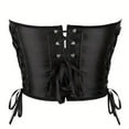 thumbnail image 4 of Luxalzxs Womens Corset Top Black Sexy Bustier Lace Up Y2K Top Strapless Waist Cincher Shapewear Lingerie Bodyshaper Crop Tops, 4 of 5
