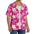 thumbnail image 4 of Xecao offers the Vintage Flowers for Men's Casual Short-sleeved Shirt, a button-up collared shirt with a pocket, perfect for beach vacations and yacht travel in the 4X-Large size., 4 of 7
