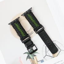 Dwitch Stylish Braided Leather Paracord Band for Apple Watch 38mm/40mm/41mm/42mm, for iWatch Series 10 9 8 7 6 5 4 3 2 1 SE Slim Lightweight PU Leather Sport Strap for Men & Women, Black