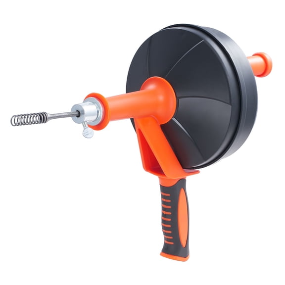 Drain Auger 25Ft,Plumbing Snake with Drill Attachment,Plumbers Snake Drain Clog Remover for Kitchen Bathroom Shower Sink with Protective Hose&Gloves