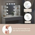 thumbnail image 4 of Small Vanity Desk with Mirror and Lights, 35.4in Makeup Vanity with 3 Color Adjustable Lights, Modern Dressing Table with 2 Drawers & Storage Shelves for Bedroom, White, 4 of 13