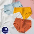 thumbnail image 2 of TrowBridge-bragas de algodón transpirables para mujer, ropa interior femenina con lazo bonito, lencería cómoda a rayas, 10 Uds./Set, 2 of 4