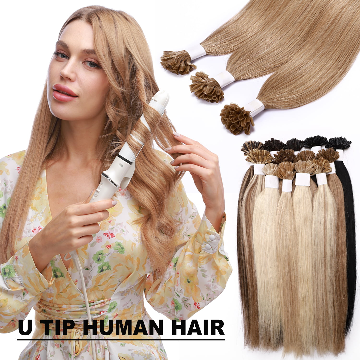 Benehair Thick 1g Keratin Nail U Tip 100% Remy Human Hair Extensions Pre  Bonded Fusion Glue Seamless 50G Brown 16