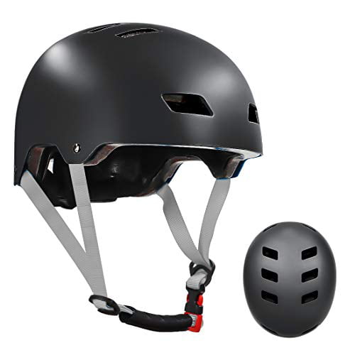 Skateboard Bike Helmet with Two Removable Liners Adjustable Ventilation for Multi-Sport Scooter Roller Skate Inline Skating,3 Sizes for Kids,Youth,Adult 