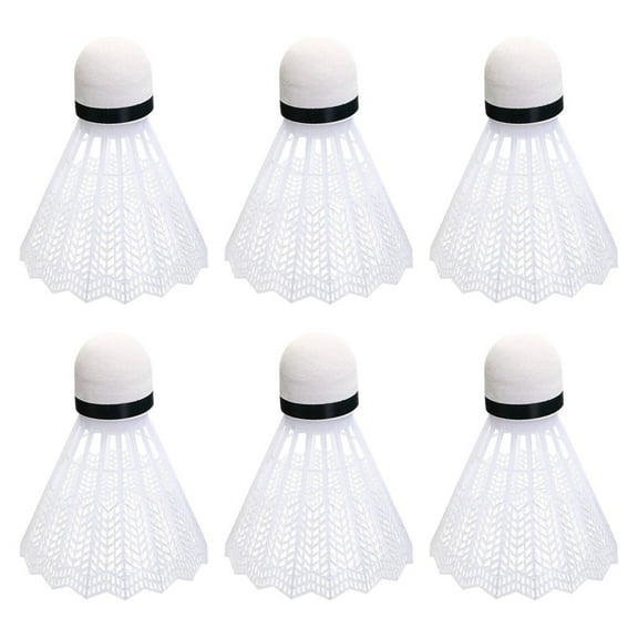 LKWLPD 6pcs Training Exercise Nylon Shuttlecocks Badminton Ball Game Sport White