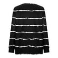thumbnail image 4 of Annhoo Womens Striped Oversized Sweatshirt Button Front Long Sleeve Tops Ladies Fall Casual Comfy Pullovers, 4 of 5