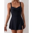 thumbnail image 4 of SKQIT Sweetheart Neck Ruched Swim Dress, Tummy Control One Piece Swimsuit with Adjustable Straps, 4 of 6