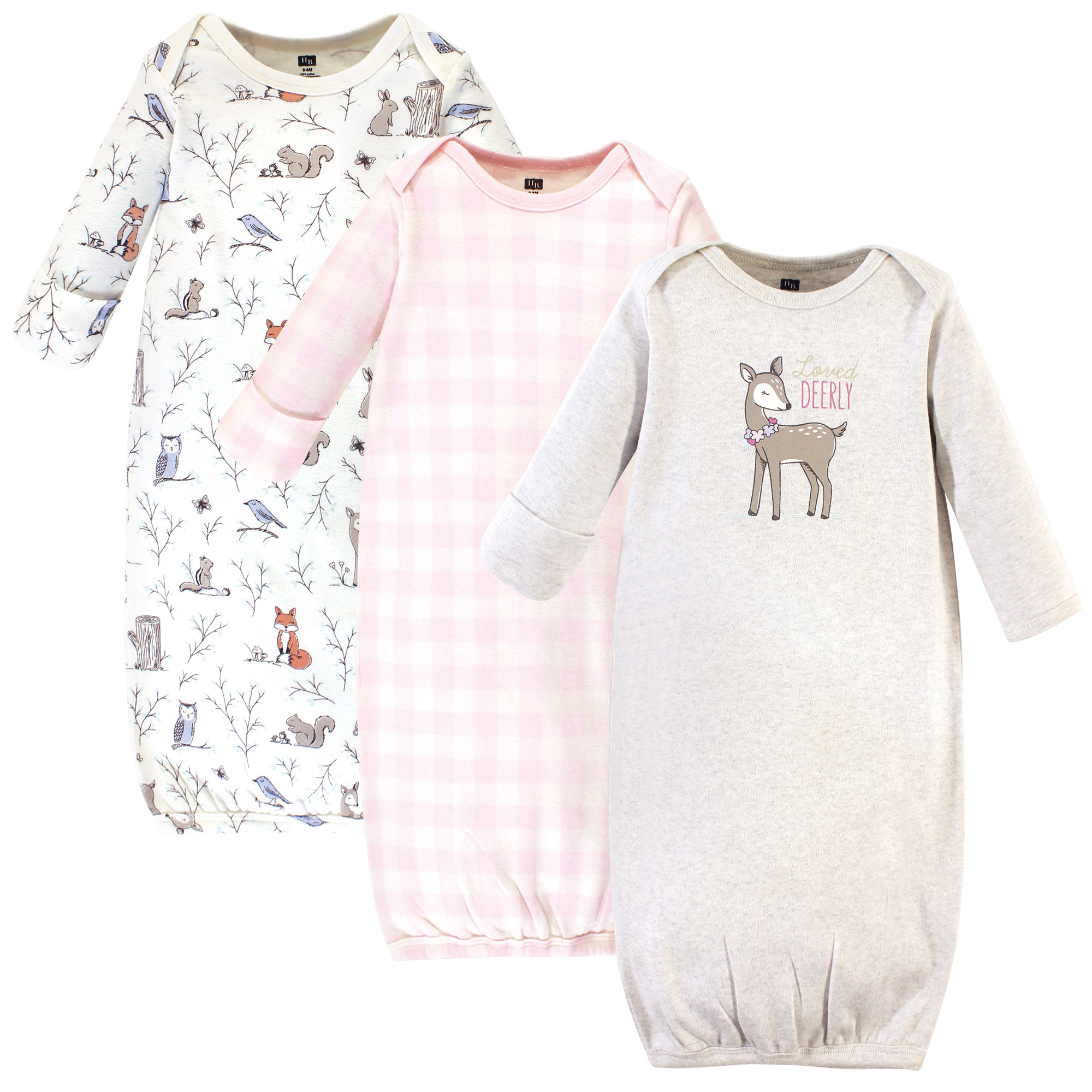 Hudson Baby Unisex Baby Cotton Gowns, Enchanted Forest, 06 Months