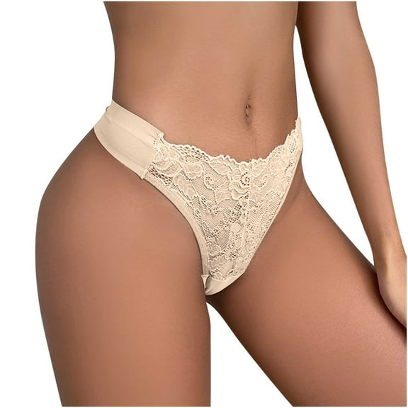 Elainilye Fashion Ladies Underwear Panties Sexy Seamless Underwear Boxer Shorts Breathable Lace Strapcross Underwear,Beige