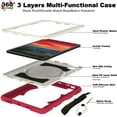 thumbnail image 3 of Rugged Case for iPad Air 11 Inch 2024 A2902/A2899/A2900, Heavy Duty Protection Case with Shoulder Strap + Pencil Holder + 360° Rotating Hand Strap + Kickstand 3 In 1 Cover, Red, 3 of 11